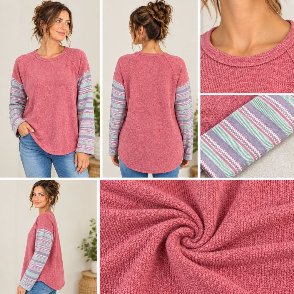 NWT New In Pink Women’s Long Sleeve Knit Top Size Medium